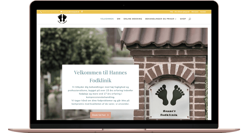 hjemmesider jeg har bygget, WordPress, portefølje, Hannes fodklinik, glade kunder, www.katrinebrandborg.dk, Katrine Brandborg,