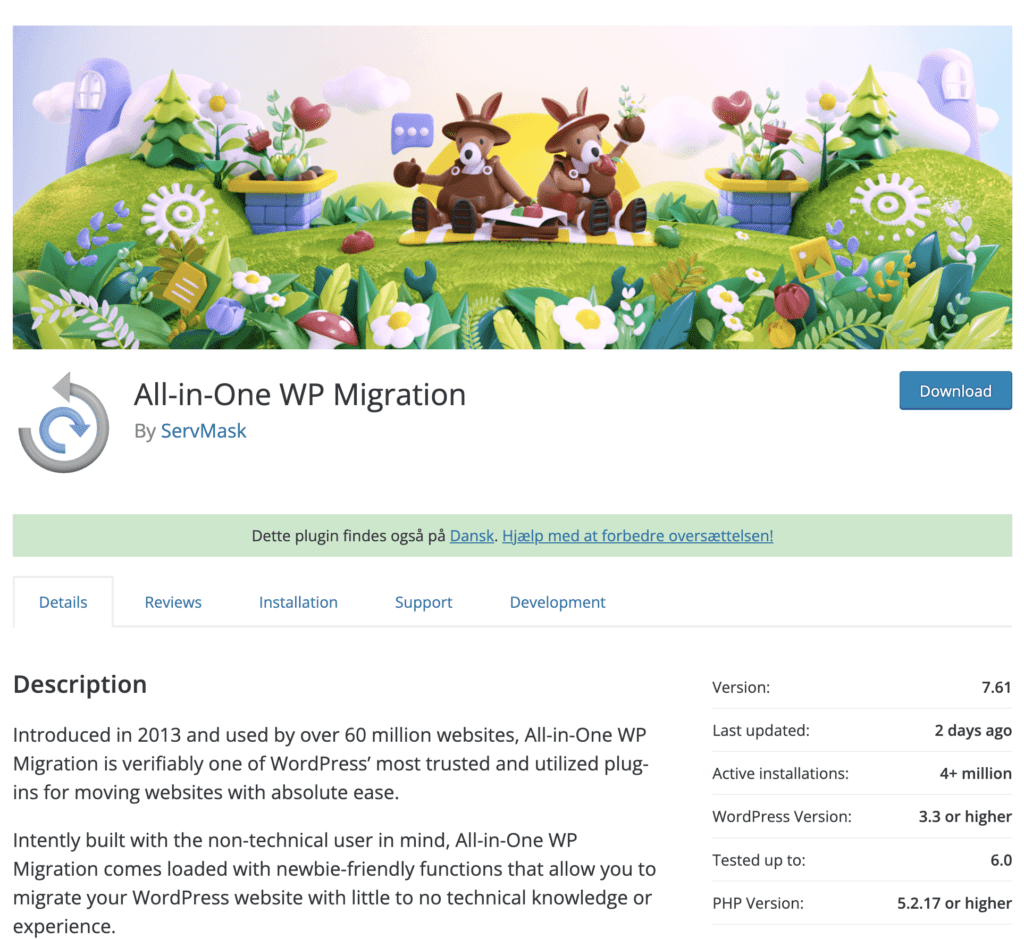 sådan tager du back-up, WordPress, all in one plugin, back-up, KatrineBrandborg.dk